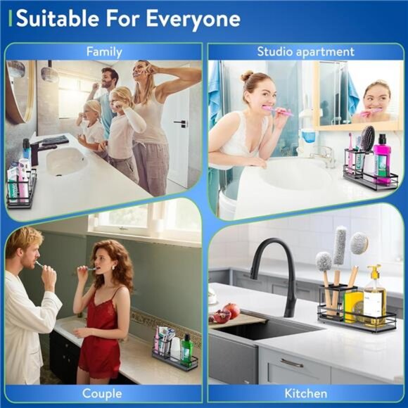 Toothbrush Holder Diatomite Electric Toothpaste Organizer Bathroom Counter Caddy - Picture 7 of 8